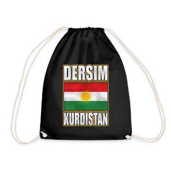 Dersim Kurdistan, Kurdistan Flag, Kurdish Flag - Drawstring Bag - black - Front