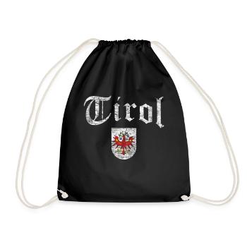 Tirol Vintage Retro mit Tiroler Wappen Adler - Turnbeutel - Schwarz - Vorne