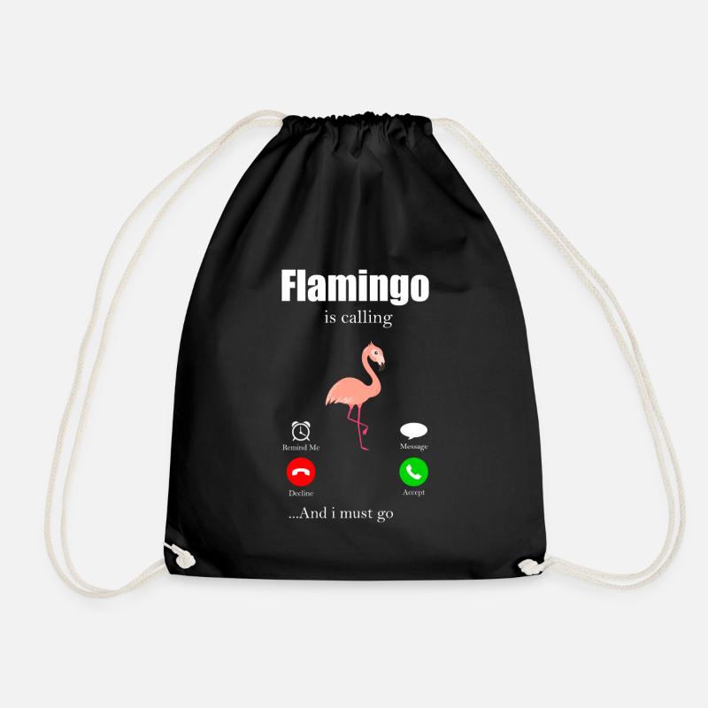 Flamingo - Turnbeutel - Schwarz
