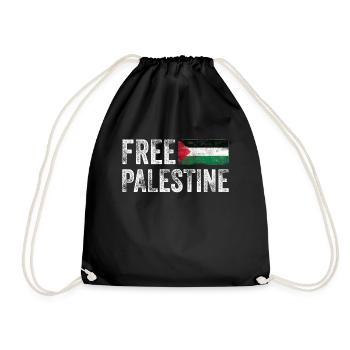 Free Palestine Support Free Palestine Flag - Drawstring Bag - black - Front