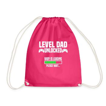 Level Dad unlocked - Turnbeutel - Fuchsia - Vorne