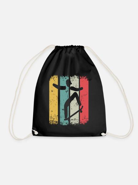 Retro Skateboarder Skateboard Skater Skateboarding - Turnbeutel - Schwarz