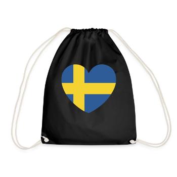 FANTASTIC SWEDEN FLAG DESIGN - Turnbeutel - Schwarz - Vorne