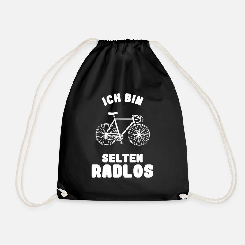 Fahrrad - Ich bin Selten Radlos - MTB Radtour - Turnbeutel - Schwarz