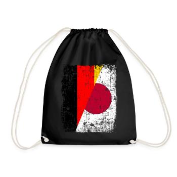 Germany Japan Berlin Tokyo Sport Athlete Fan - Drawstring Bag - black - Front