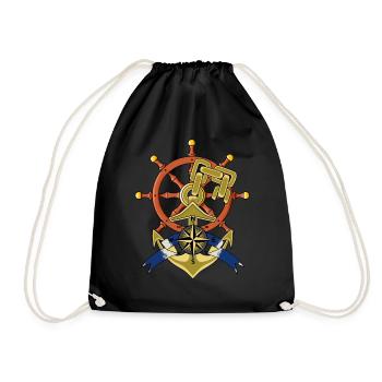 Volant Maritime Rose Vent Boussole Nautique Ahoy - Sac de sport léger - noir - Devant