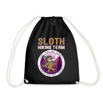 Sloth Hiking Team Sloth Rest Hiking Walkers - Drawstring Bag - black - Front