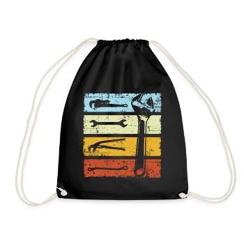 Heating engineer retro tool - Drawstring Bag - black - Front