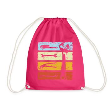 Heating engineer retro tool - Drawstring Bag - fuchsia - Front