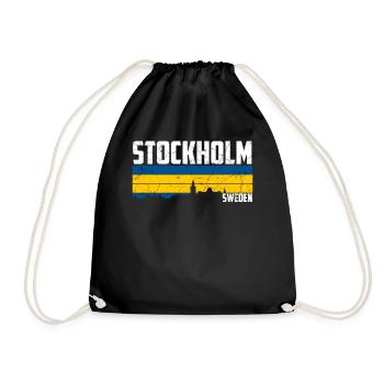 Stockholm Skyline - Turnbeutel - Schwarz - Vorne