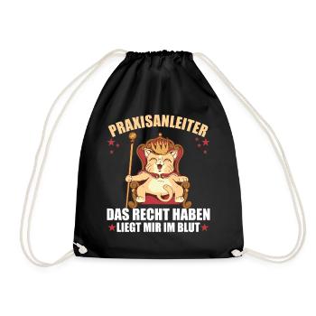 Praxisanleiter lustiger Spruch - Turnbeutel - Schwarz - Vorne