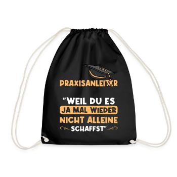 Praxisanleiter Spruch lustig - Turnbeutel - Schwarz - Vorne