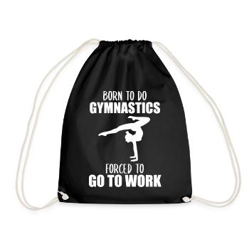 Gymnastin Gymnastik Geschenk Damen Mädchen Spruch - Turnbeutel - Schwarz - Vorne