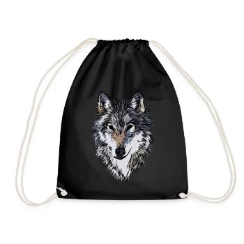 Wolf Fauve animal motif art impression imprimée motif animal - Sac de sport léger - noir - Devant