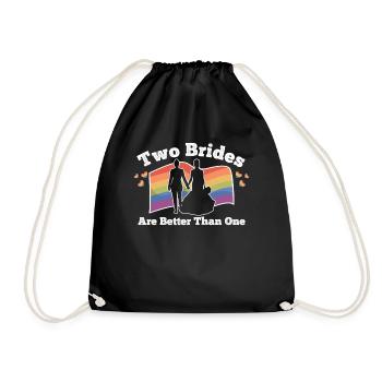 LGBTQ Lesbische Braut Hochzeit Bisexuell Geschenk - Turnbeutel - Schwarz - Vorne