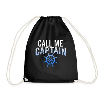 captain - Drawstring Bag - black - Front