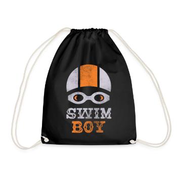 Schwimm Schwimmer Schwimmen Jungs - Turnbeutel - Schwarz - Vorne