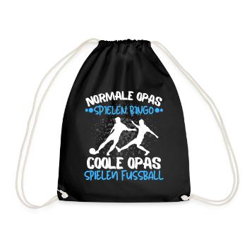 COOLE OPAS SPIELEN FUSSBALL! DAS ALTE HERREN - Turnbeutel - Schwarz - Vorne