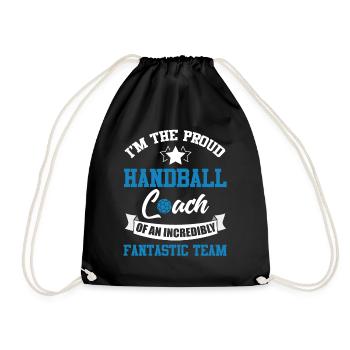 Handball Coach Handballer Team Ball - Drawstring Bag - black - Front