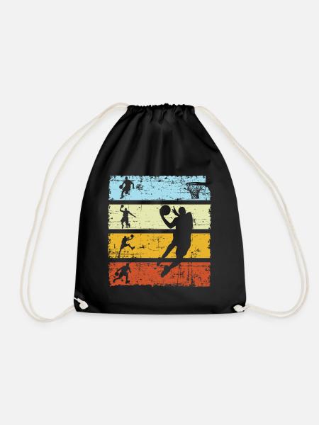 Vintage Retro Basketball Basketballer Geschenk - Turnbeutel - Schwarz