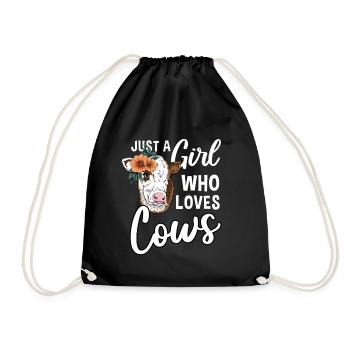 Juste A Girl Who Loves Cows. - Sac de sport léger - noir - Devant