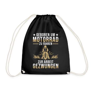 Motorrad - Turnbeutel - Schwarz - Vorne