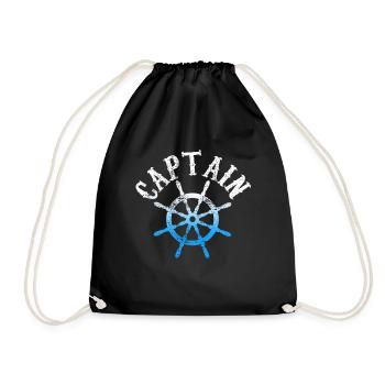 captain - Drawstring Bag - black - Front