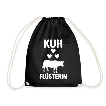 Kuhflüsterin Bauer mit Kuhherde Kuhliebe - Turnbeutel - Schwarz - Vorne