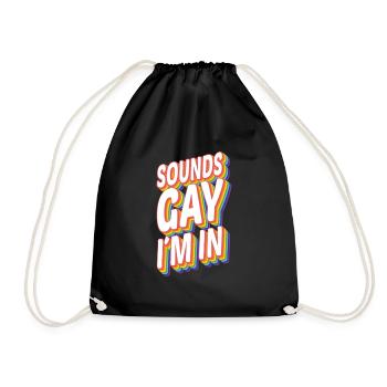 Designs For Men Pride Rainbow Sounds Gay I’m In - Sac de sport léger - noir - Devant