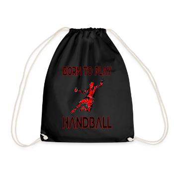 Born to handball Handball coach Handballer - Drawstring Bag - black - Front