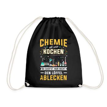 Chemie Geschenk Chemiker Wissenschaft Molekül Atom - Turnbeutel - Schwarz - Vorne