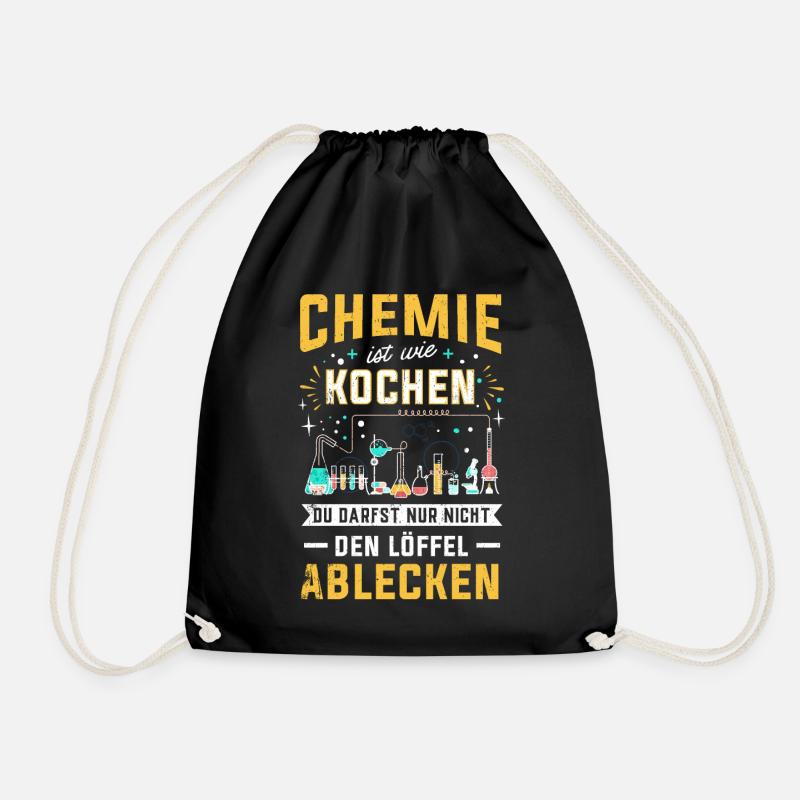 Chemie Geschenk Chemiker Wissenschaft Molekül Atom - Turnbeutel - Schwarz