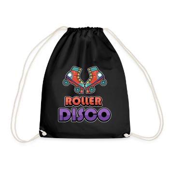 Roller Disco Roller Skate Girls - Drawstring Bag - black - Front