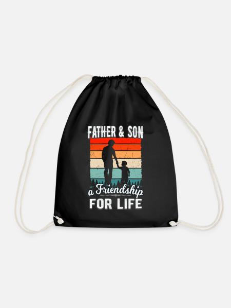 Vater & Sohn Freundschaft Familie Partnerlook - Turnbeutel - Schwarz