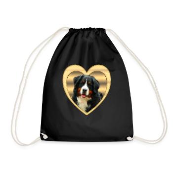 Berner Sennenhund - Berner Sennenhund Hund - Herz - Drawstring Bag - black - Front