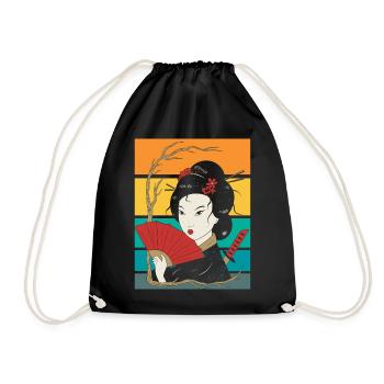 Japonais culture japonaise geisha art - Sac de sport léger - noir - Devant
