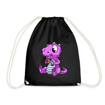 Fantasy for Kids Dino Dinosaur Dragon Baby - Drawstring Bag - black - Front