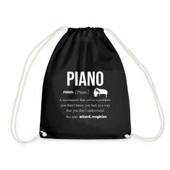 piano - Drawstring Bag - black - Front