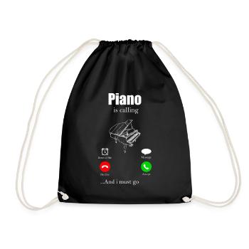 Piano Tshirt Piano Digital Piano Gift Grand Piano - Drawstring Bag - black - Front