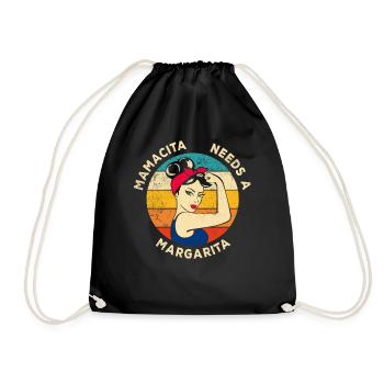 Mamacita Needs a Margarita Retro Vintage - Drawstring Bag - black - Front