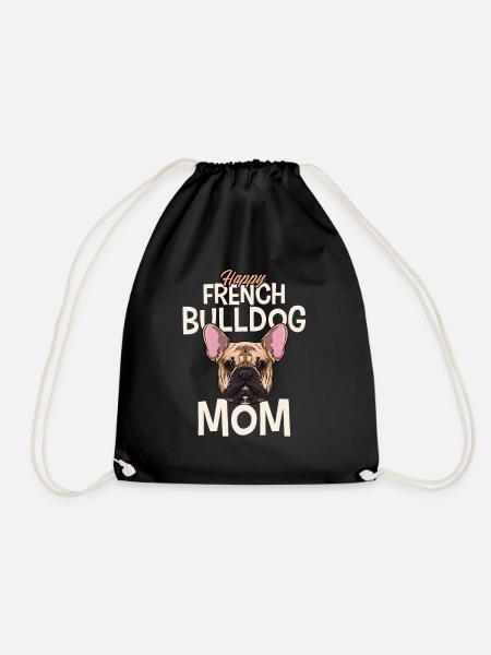 Happy French Bulldog Mom - Turnbeutel - Schwarz