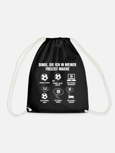 Dinge Die Ich In Meiner Freizeit Mache Fussball - Turnbeutel - Schwarz