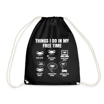 Things I Do In My Free Time CR Copter Drone Pilot - Turnbeutel - Schwarz - Vorne