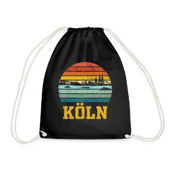 Kölner Köln | Köln Stadt Retro Vintage - Turnbeutel - Schwarz - Vorne