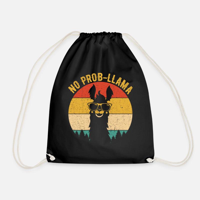 vintage no prob llama - Turnbeutel - Schwarz