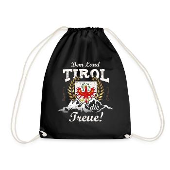 Dem Land Tirol die Treue Tiroler Adler Wappen Berg - Turnbeutel - Schwarz - Vorne