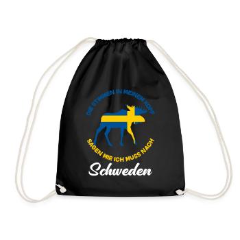 Schweden Elch Stimmen Schwede Geschenk - Turnbeutel - Schwarz - Vorne