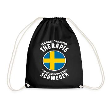 Schweden Schwede Therapie Urlaub Geschenk - Turnbeutel - Schwarz - Vorne