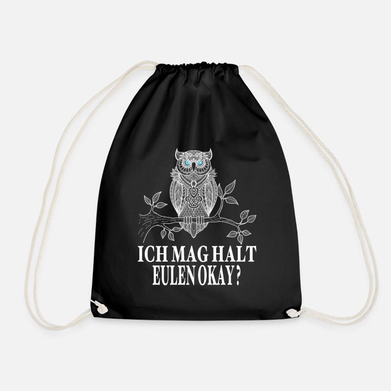 Eulen Geschenke - Ich Mag Halt Eulen Ok ? Eule - Turnbeutel - Schwarz