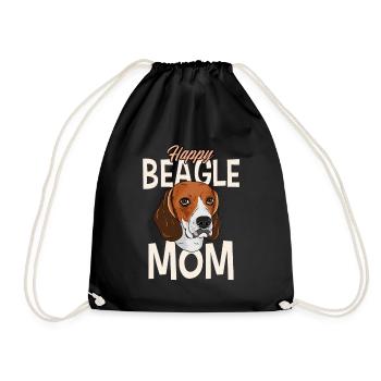 Happy Beagle Mom - Turnbeutel - Schwarz - Vorne
